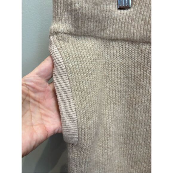 Express NWT L tan acrylic nylon blend sweater joggers w-side pockets drawstring - Picture 3 of 5